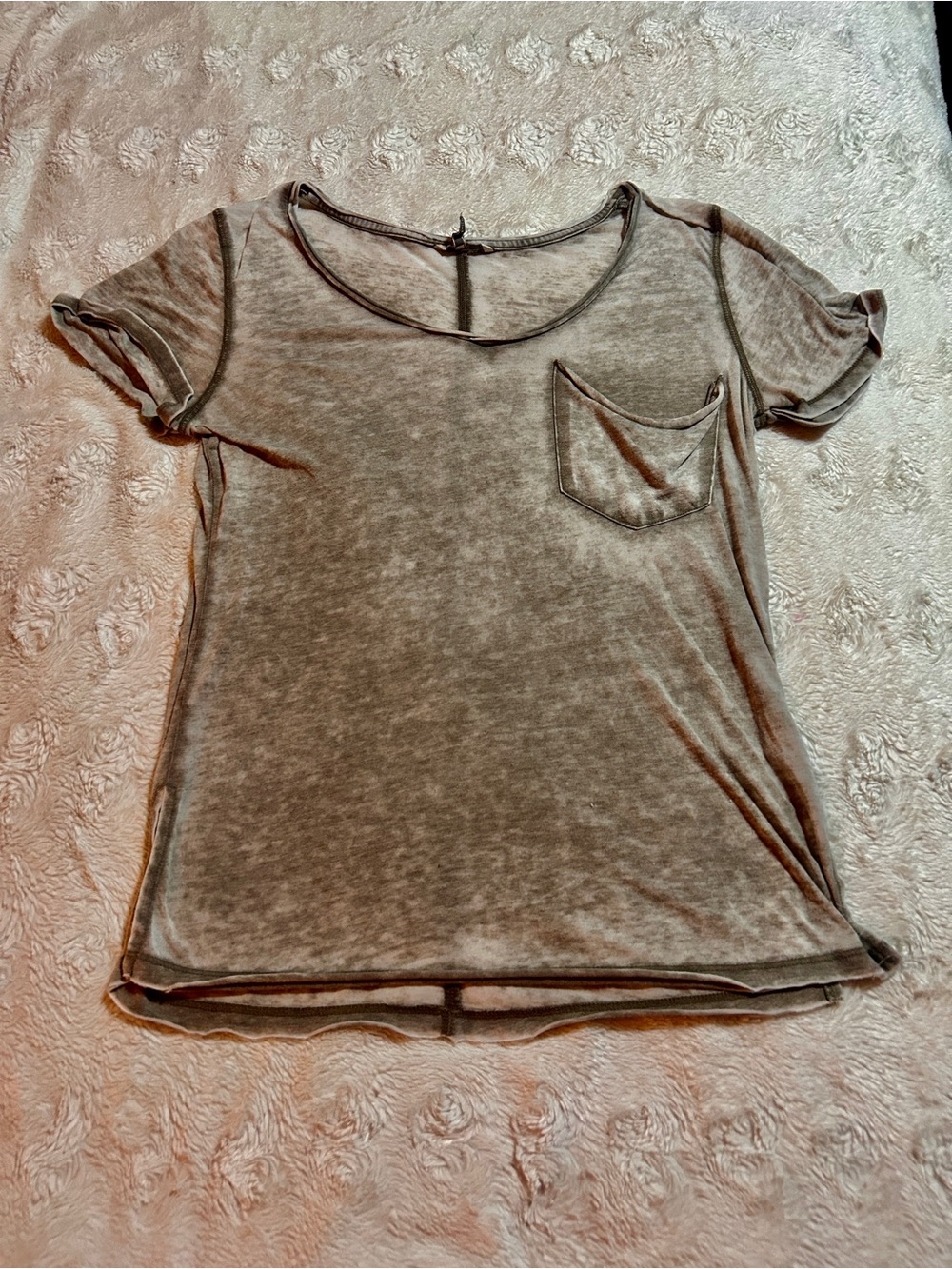 BKE Washed Heather Gray Short Sleeve Pocket Tee Small